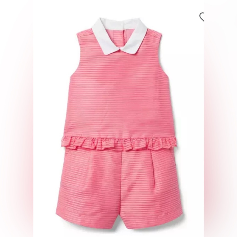 Janie and Jack Girls' Ruffle Organza Romper Pink Size 12 NWT